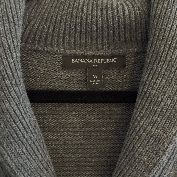 Banana Republic Men's Charcoal Cardigan Sweater - Picture 2 of 7